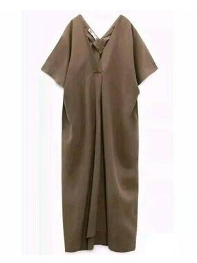 ZARA Linen Lyocell Tunic Dress with Pleat